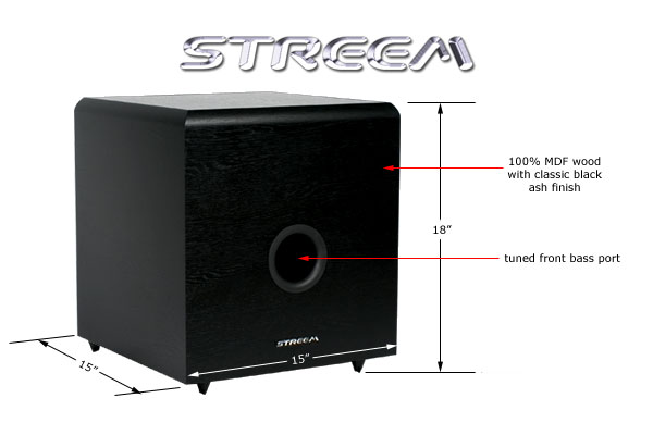 Streem SW-10 subwoofer details and dimensions
