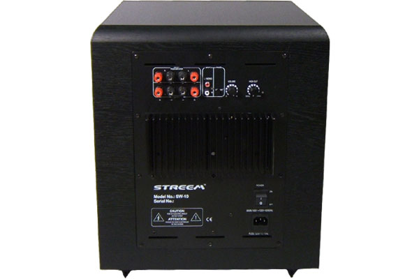 Streem SW-10 subwoofer amplifier rear view
